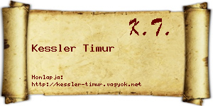 Kessler Timur névjegykártya